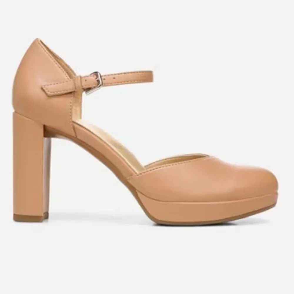 BRAND NEW ME TOO NUDE BLOCK-HEEL PLATFORM HEELS G1